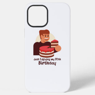 funny just enjoying my 70th birthday sayings iPhone 12 pro max case