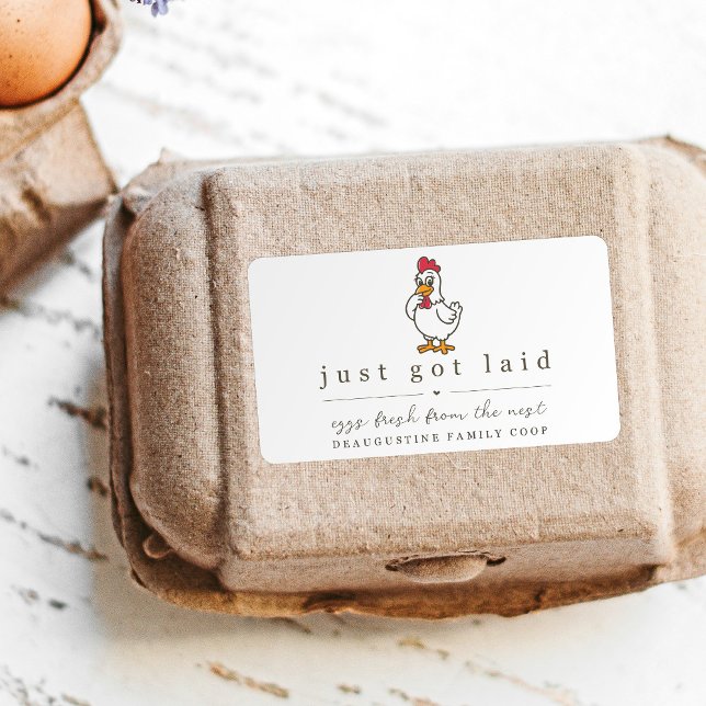 Funny Just Got Laid Farm Coop Egg Carton Label (Creator Uploaded)