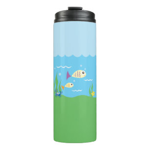Funny Just Keep Swimming Underwater Ocean Fish Thermal Tumbler
