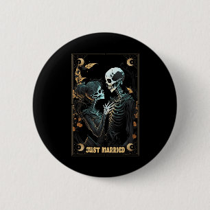 Funny Just Married Husband Wife Skeleton Bachelore 6 Cm Round Badge