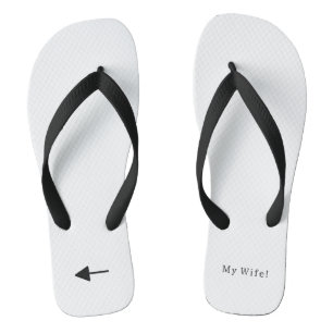 Funny Just Married My Wife Marriage Arrow Thongs