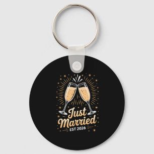 Funny Just Married Newlywed Honeymoon Couple 2026  Key Ring