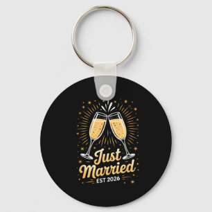 Funny Just Married Newlywed Honeymoon Couple 2026 Key Ring