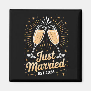 Funny Just Married Newlywed Honeymoon Couple 2026 Magnet