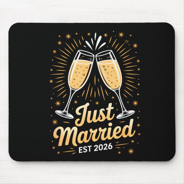 Funny Just Married Newlywed Honeymoon Couple 2026  Mouse Pad (Front)