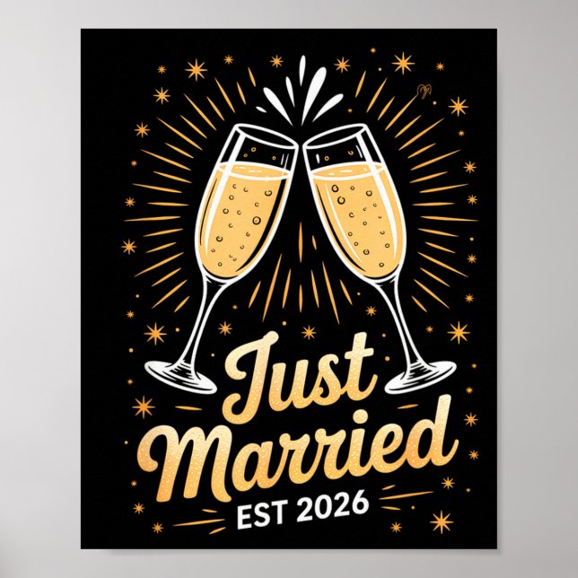 Funny Just Married Newlywed Honeymoon Couple 2026  Poster (Front)