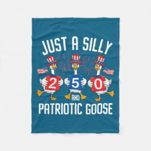 Funny Just Silly Patriotic Goose Artwork Fleece Blanket