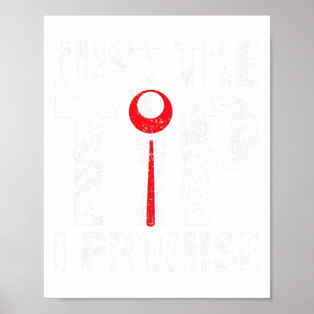 Funny Just The Tip I Promise Pool Player Billiard  Poster (Front)