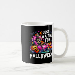 Funny Just Waiting For Halloween Skeleton Spooky V Coffee Mug