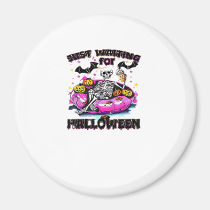 Funny Just Waiting For Halloween Skeleton Spooky V Magnet