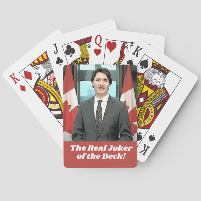Funny Justin Trudeau Prime Minister Canada Joker Playing Cards (Back)
