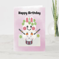 Funny K-Pop Bunny Birthday Cake With Grapes