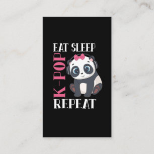 Funny K-Pop Panda Girl Korean Music Lover Business Card