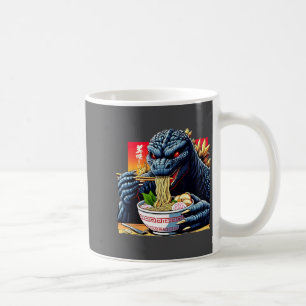 Funny Kaiju Eating Ramen Japanese Monster Lover Bi Coffee Mug