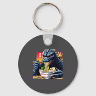 Funny Kaiju Eating Ramen Japanese Monster Lover Bi Key Ring