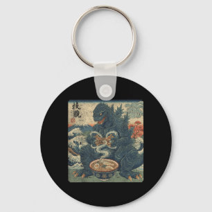 Funny Kaiju Gamer Ramen Video Game Japanese Anime Key Ring