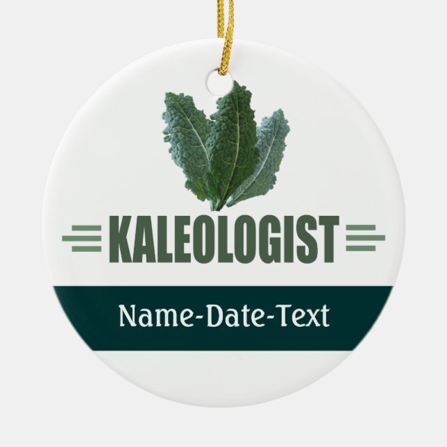 Funny Kale Ceramic Tree Decoration (Front)