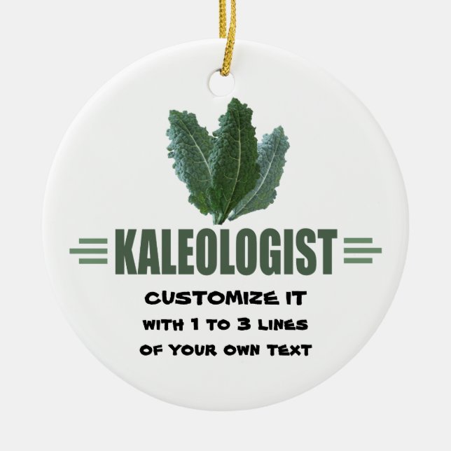 Funny Kale Lover Ceramic Ornament (Front)