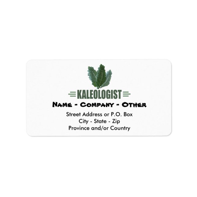 Funny Kale Lover Label (Front)