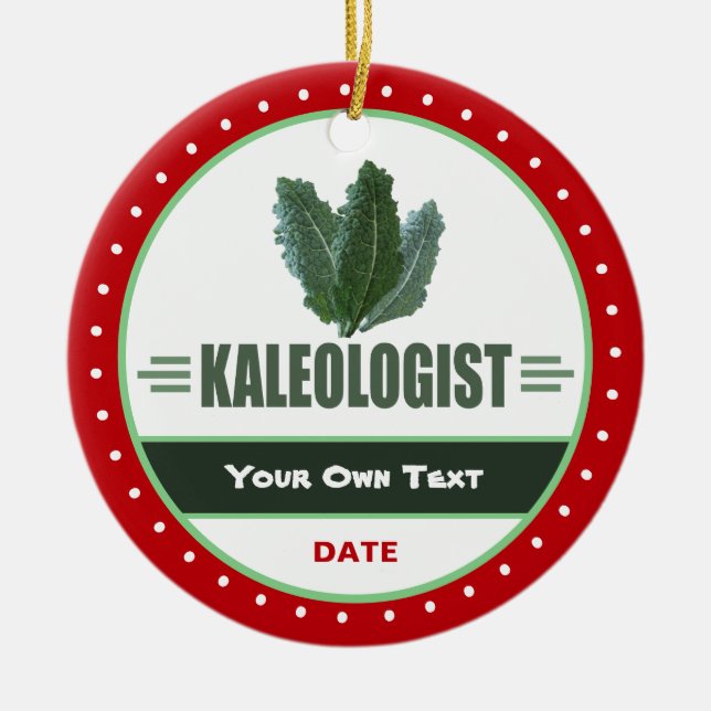 Funny Kale Lovers Ceramic Tree Decoration (Front)