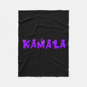 Funny Kamala Cat Lady Kamala Harris President 2024 Fleece Blanket