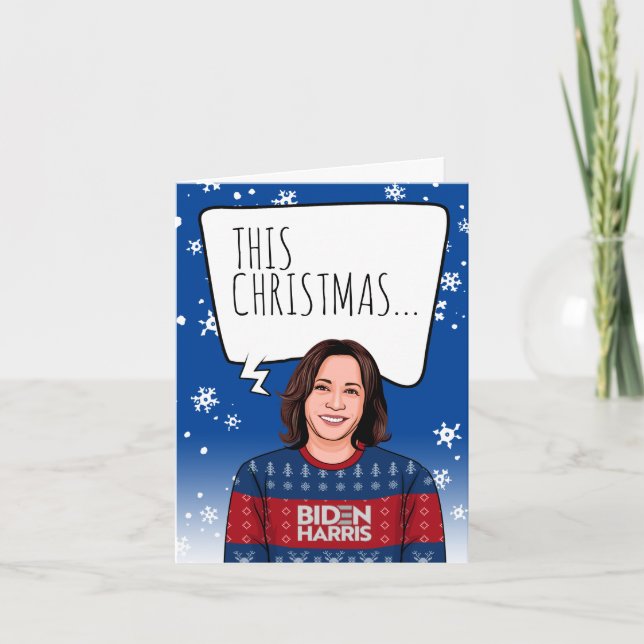 Funny Kamala Christmas: This Christmas is History Card (Front)