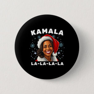 Funny Kamala Harris 2024 Christmas Comma La Men Wo 6 Cm Round Badge