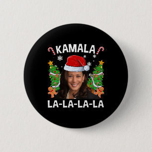 Funny Kamala Harris 2024 Christmas Comma La Men Wo 6 Cm Round Badge