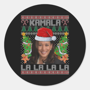 Funny Kamala Harris 2024 Christmas Comma La Men Wo Classic Round Sticker