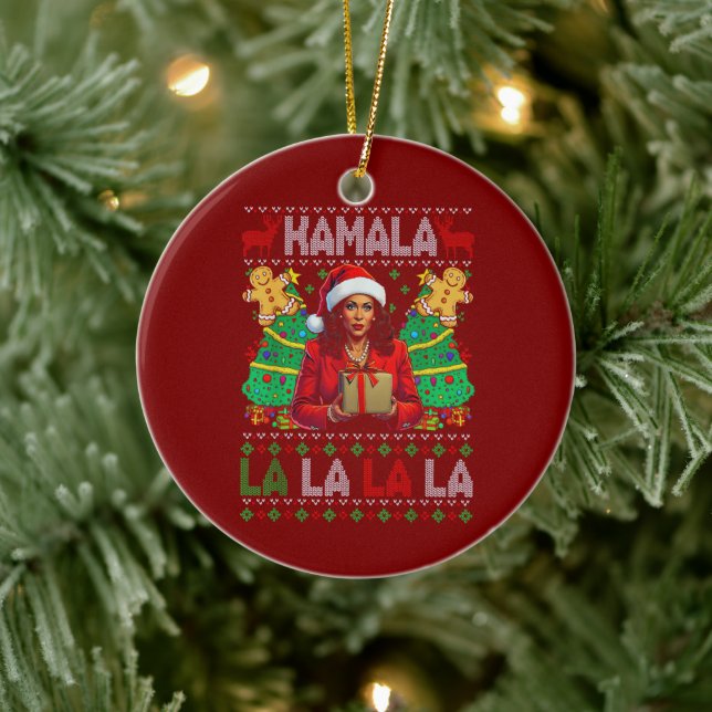 Funny Kamala Harris 2024 Christmas Women Xmas  Ceramic Ornament (Tree)