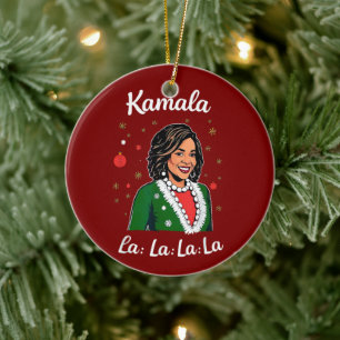 Funny Kamala Harris 2024 Christmas Xmas President  Ceramic Ornament