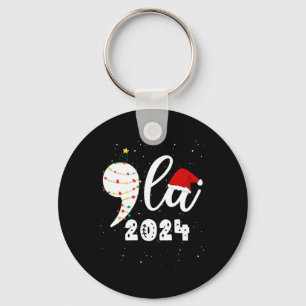 Funny Kamala Harris 2024 Comma La Christmas Key Ring