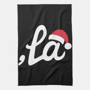 Funny Kamala Harris 2024 Comma La Christmas Tea Towel