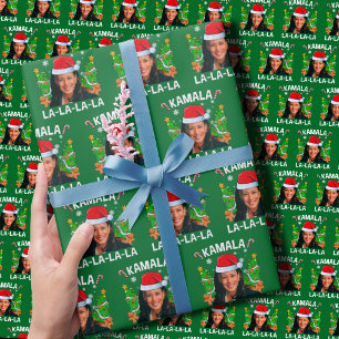 Funny Kamala Harris 2024 Green Christmas  Wrapping Paper