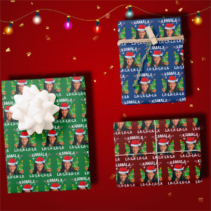 Funny Kamala Harris 2024 Green Christmas  Wrapping Paper Sheet