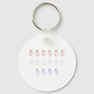 Funny Kamala Harris 2024 Merry Christmas Lettering Key Ring