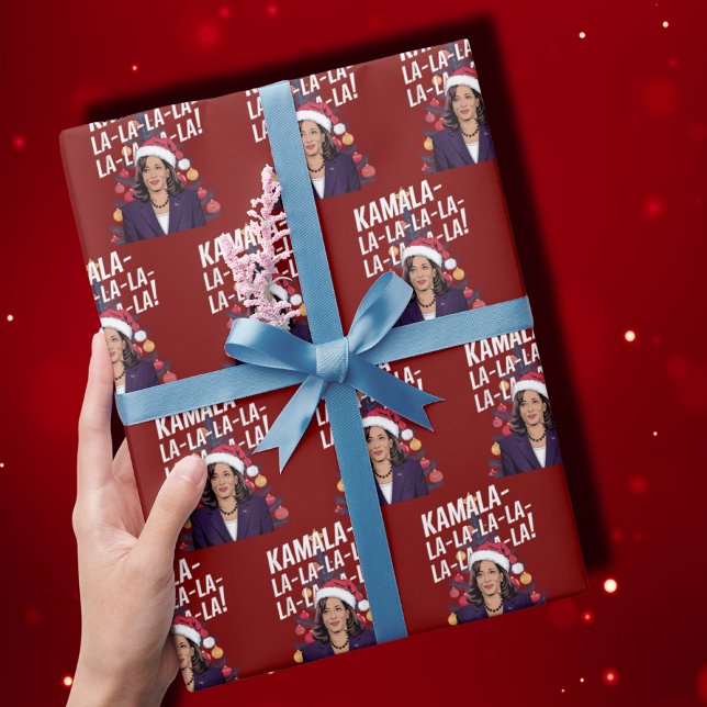 Funny Kamala Harris Christmas Holiday Kamala-la-la Wrapping Paper (Creator Uploaded)