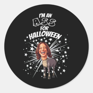 Funny Kamala Harris Donkey Halloween President Cos Classic Round Sticker