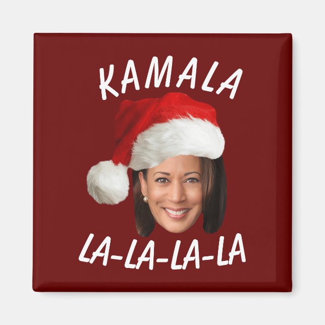 Funny Kamala Harris Face Santa Hat Christmas  Magnet (Front)