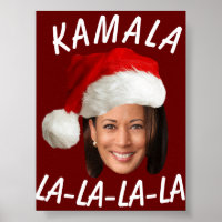 Funny Kamala Harris Face Santa Hat Christmas 