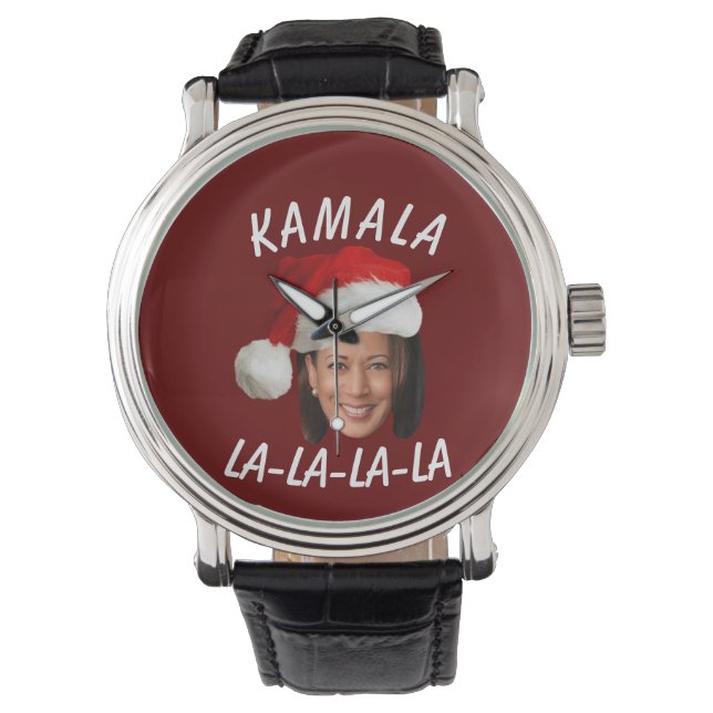 Funny Kamala Harris Face Santa Hat Christmas  Watch (Front)