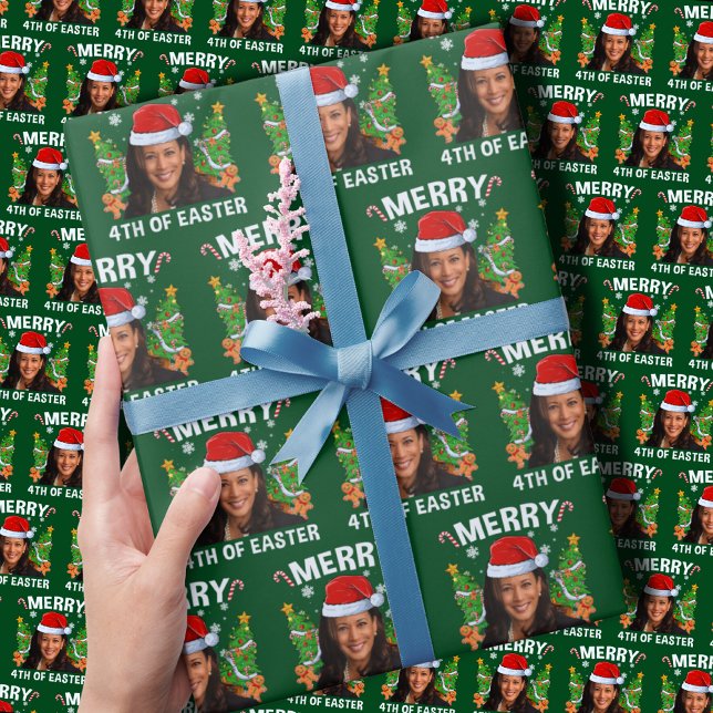 Funny Kamala Harris Merry 4th Of Easter Wrapping Paper (Creator Uploaded)