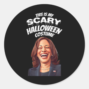 Funny Kamala Harris Scary Halloween Gag President Classic Round Sticker