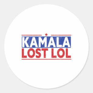 Funny Kamala Lost Lol Funny Anti Kamala For Presid Classic Round Sticker