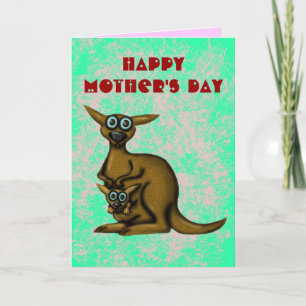 Funny kangaroo happy mother's day card