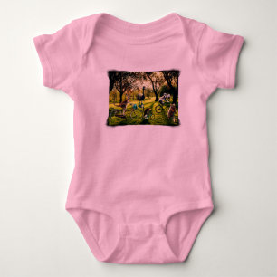 Funny Kangaroo Koala Wombat Emu Cycling Baby Bodysuit