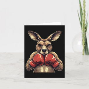 Funny Kangaroo With Gloves For A Comedy Punch Card