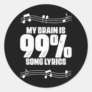 Funny Karaoke Party Song Lyrics Quote Musician Classic Round Sticker