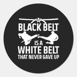 Funny Karate Black Belt For Men Women Taekwondo Ju Classic Round Sticker