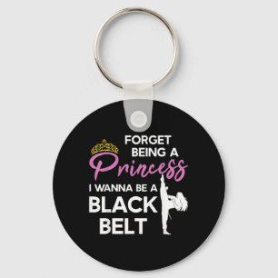 Funny Karate Black Belt Saying for Taekwondo Girl Key Ring